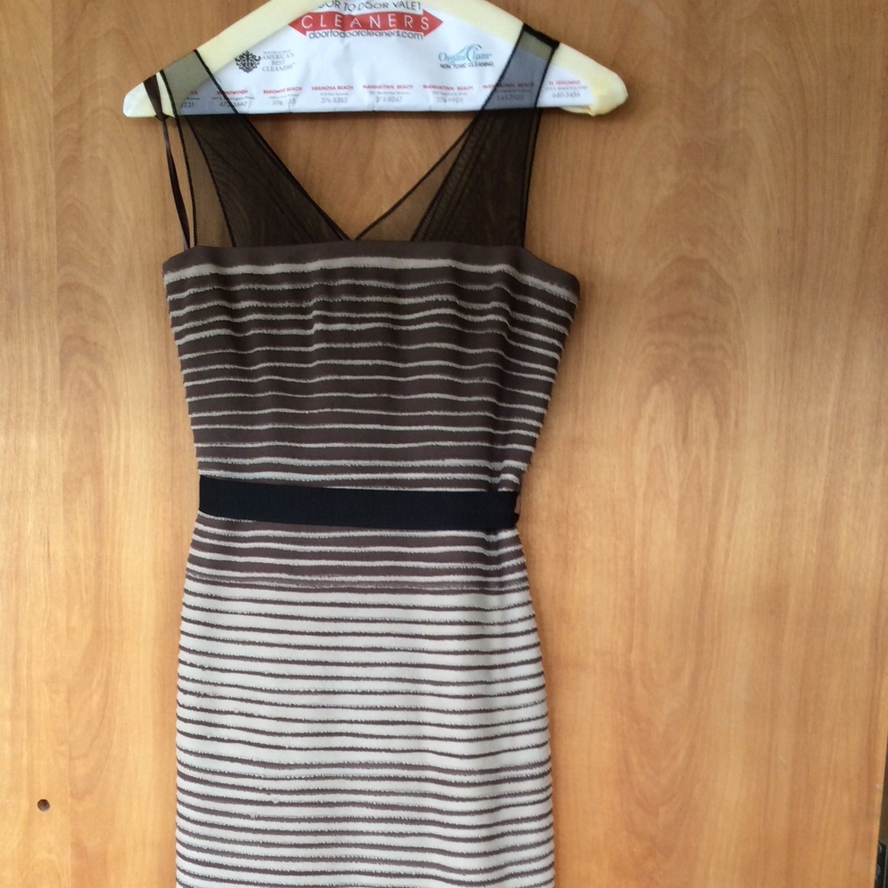 EUC BCBG Beige/Brown Cocktail Dress Size 0.